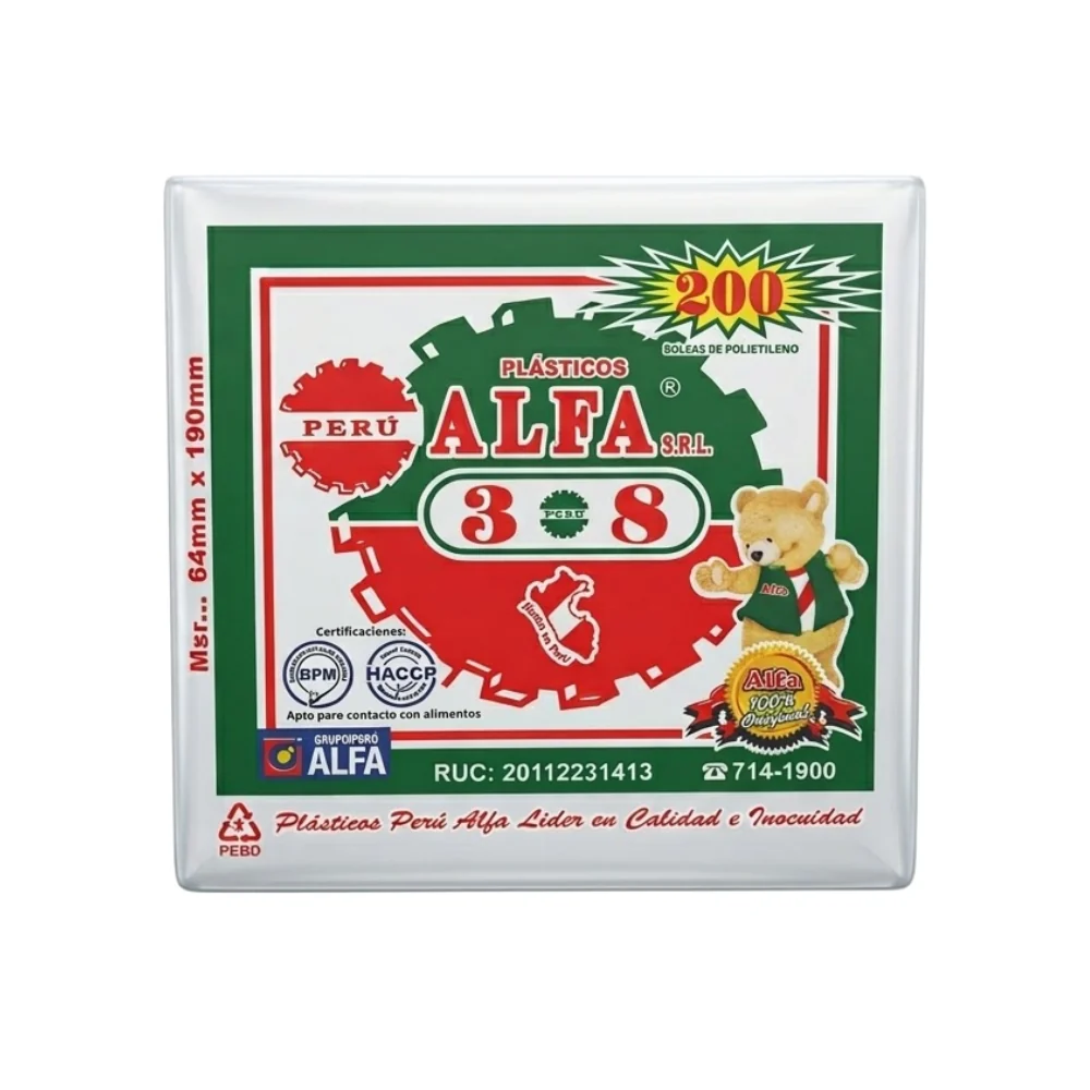 Bolsa Transparente Alfa 3 x 8 - 200 un.